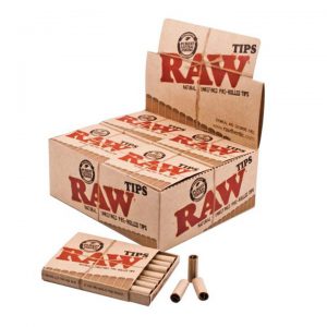 Raw Rolling Paper | Pre-Rolled Tips (Box of 20 packs)