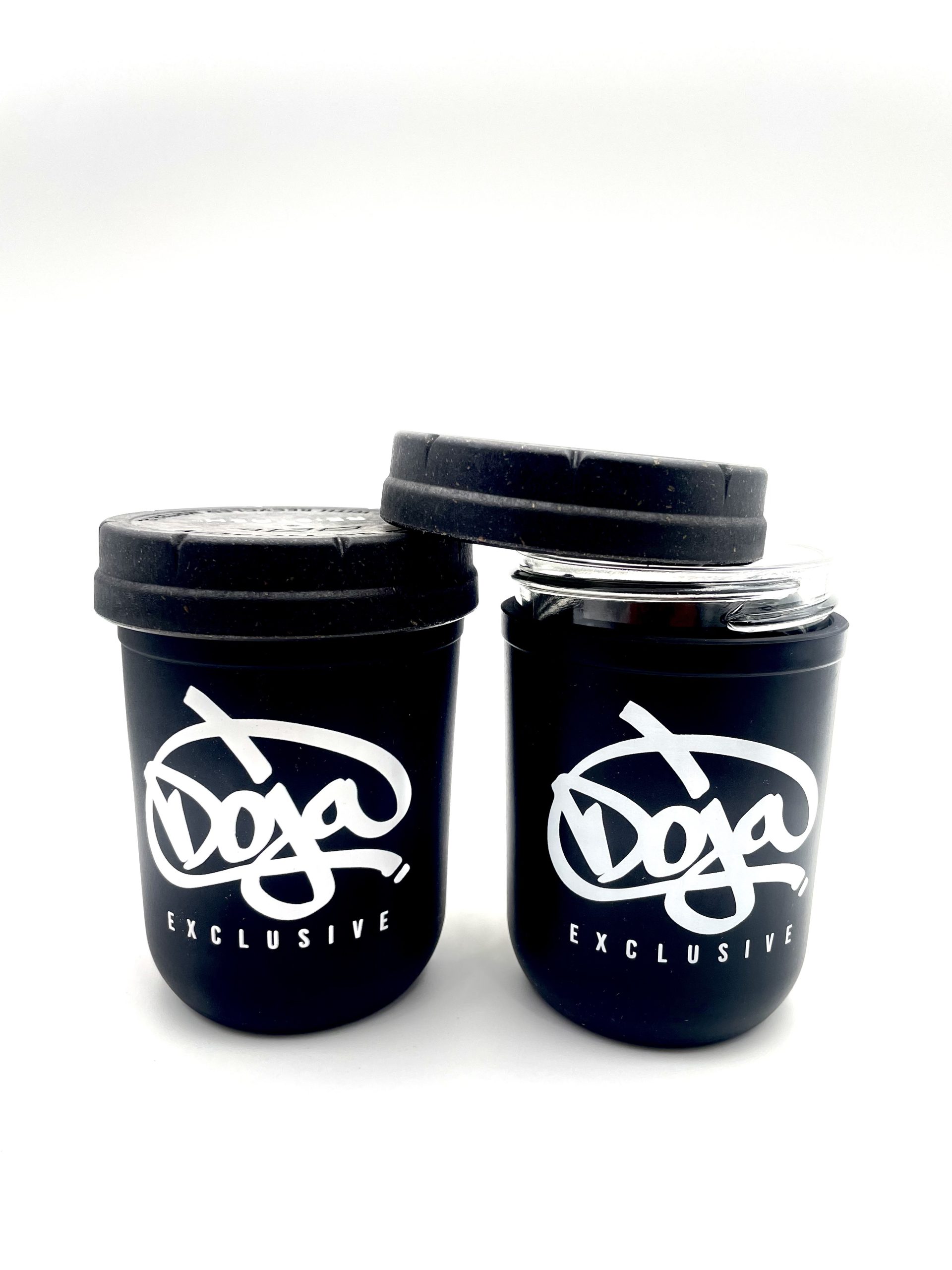 Re:stash Jar, 8oz Doja Exclusive Stacked Classic, Black